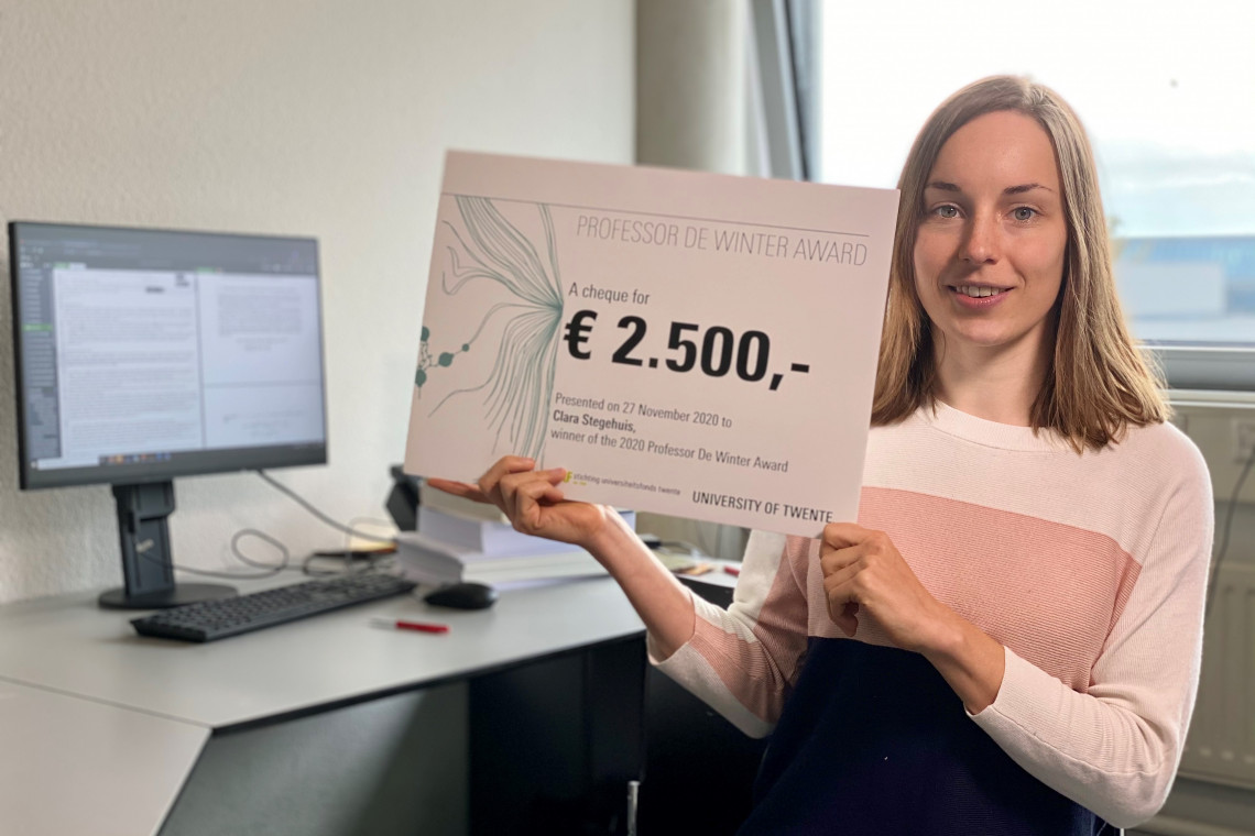 Clara Stegehuis, de winnares van de Professor De Winterprijs.