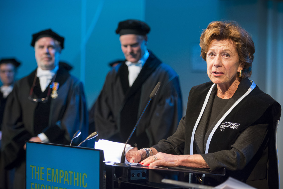 De dies in het vorige lustrumjaar (2016), met Neelie Kroes als een van de eredoctoren.