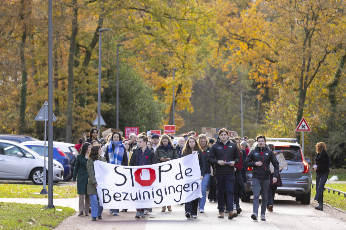Archief U-Today: bij de protestmars afgelopen november op de campus.