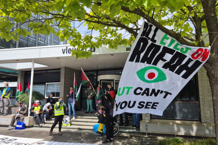 Archief U-Today: pro-Palestina-demonstranten bezetten afgelopen juni de Vleugel.